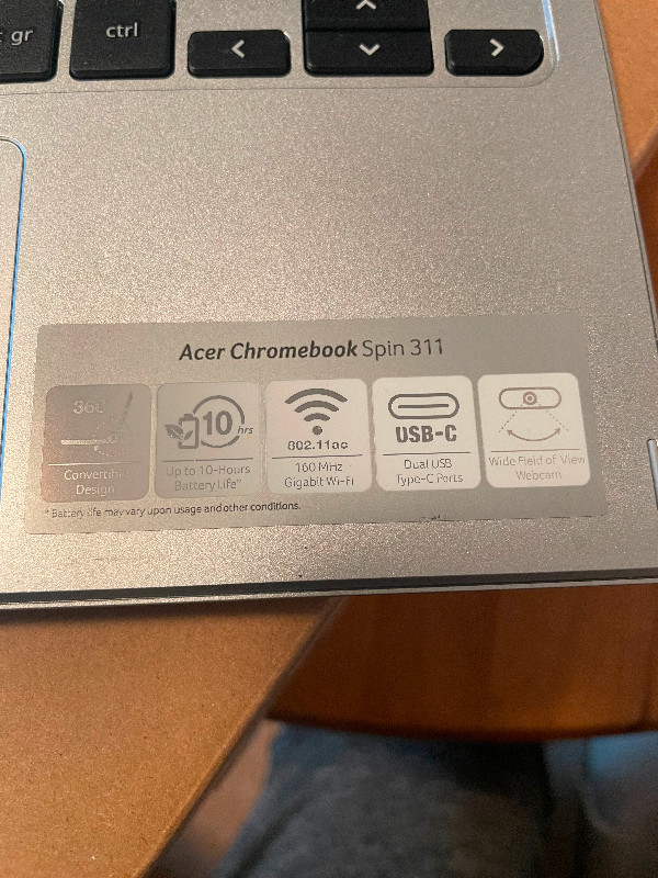 Acer Chromebook Spin 311 CP311-2H-C04Y in Laptops in North Bay - Image 4