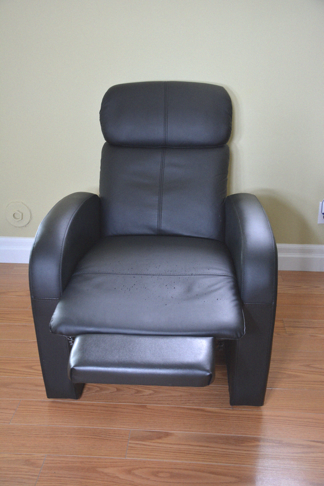 Faux leather recliner