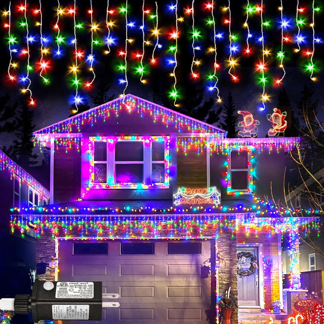 Icicle String Lights 33ft 400 LED (NEW) in Outdoor Lighting in Edmonton
