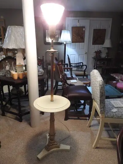 antique / vintage table top floor lamp, recently restored, View more