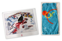 1988 CLOTH CALGARY OLYMPIC BANNER & SIGNED LTD EDITION -