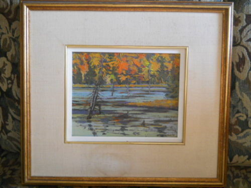 Bruce Heggtveit Oil On Board  Autumn Reflection Fortune Lake in Arts & Collectibles in Ottawa - Image 2
