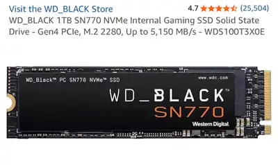 WD_Black SN750 1TB NVMe, View more