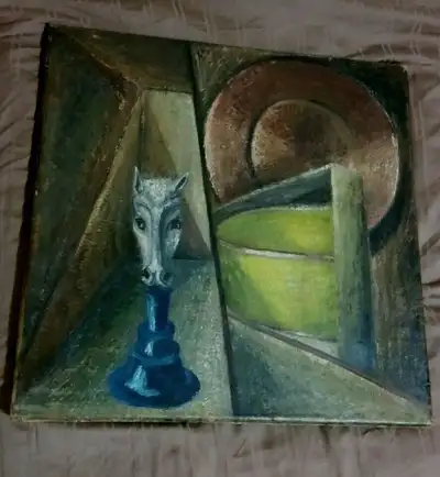 J. Reelfs , 1930's - Naarden , Netherlands Abstract Cubist Modernist Impressionist Knife Painting 19...