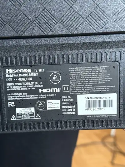 Hisense Roku TV 58” (power not turning on, need to fix), View more