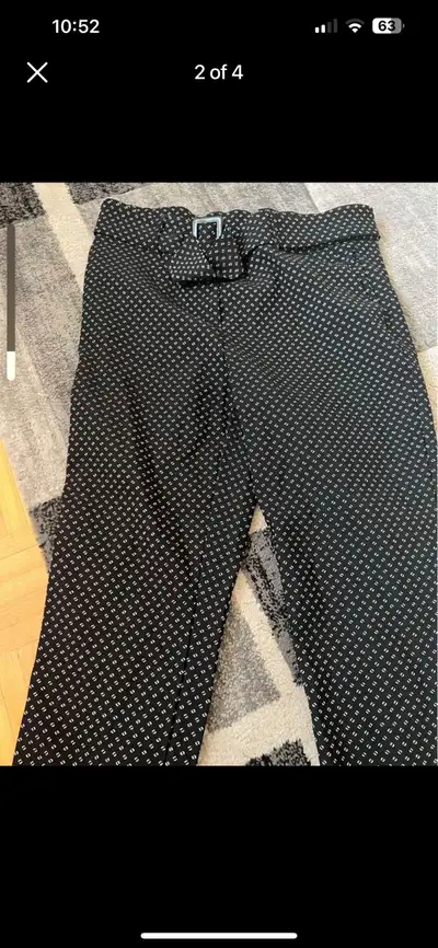 Women black and white pants size large , View more