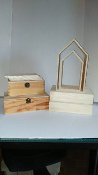 Lot de boîtes en bois pour projets artisanaux
