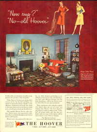 1944 large full-page magazine ad for Hoover Vacuums