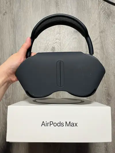 AirPods Max with charging case in Midnight, View more