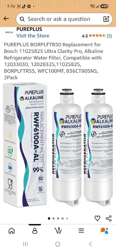 PUREPLUS Refrigerator Water Filter 2-Pack, View more
