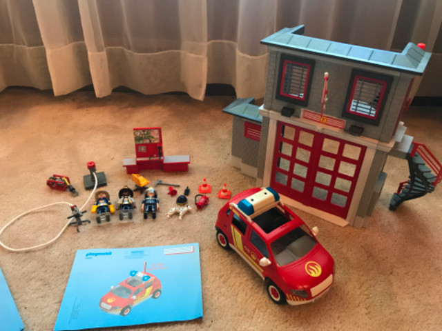 Playmobil Fire Station, Car and Accessories in Toys & Games in Windsor Region