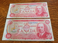 2 1975 50$ bills In amazing condition!! In sequential order!!!