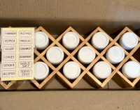 Danesco Wooden Spice Rack 14 Bottles Labels New