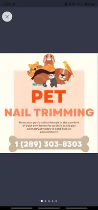 Nail trimming services for all pets