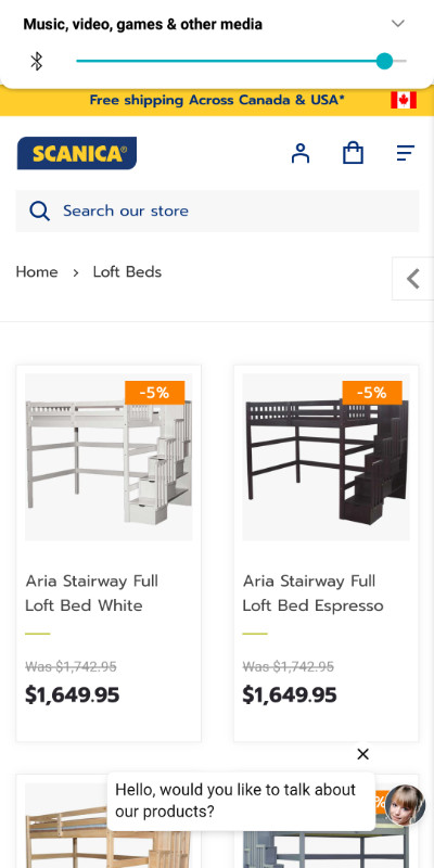 2 Scanica Full Size Loft Beds - Solid Wood in Beds & Mattresses in Brantford