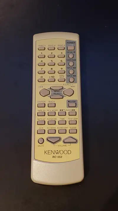 Kenwood RC-553 remote for RXD-A53 mini Hi-Fi component system, View more