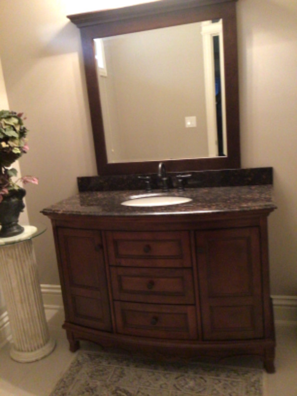 Bathroom vanity 48” with mirror and light 1235.00 Bathwares Barrie