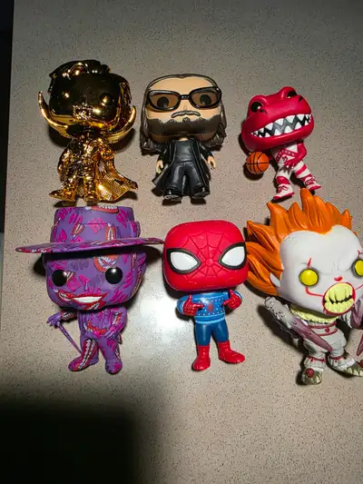 six standard-size (approx. 3.75-inch / 9–10 cm) Funko Pop! vinyl, View more