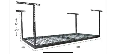 4’x8’ Costco garage roof storage Used