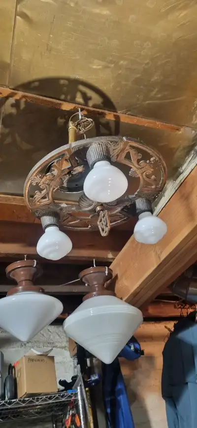Antique 3 light chandelier, View more