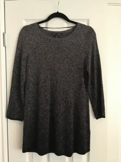 Black/grey/metallic silver knit tunic size M, View more