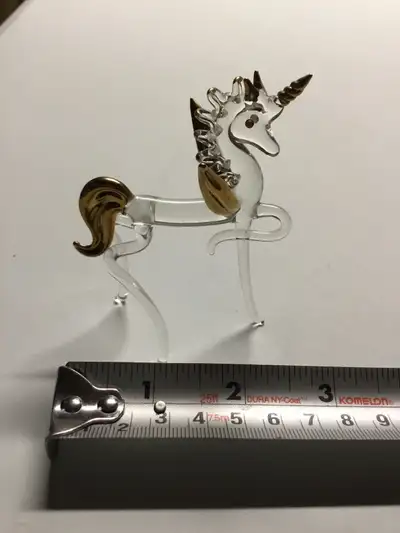 glass unicorn ornament , View more
