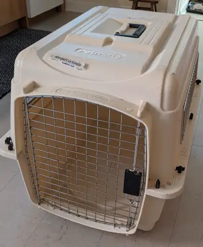 Petmate VariKennel Ultra Cargo Dog/Pet Crate - Solid plastic crate with metal door - Handle at top E...