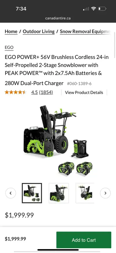 Like New Used 7x EGO POWER+ 56V Brushless Cordless 24-inSelf-Pro, View more