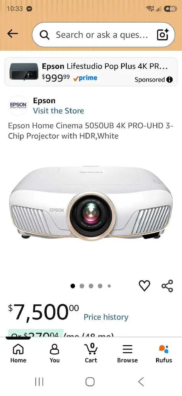 Epson Home Cinema 5050ub Projector