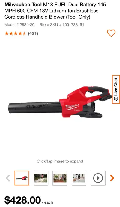 BRAND NEW-TOOL ONLY Milwaukee M18 Dual battery Blower, View more