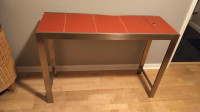 Desk or Sofa Table - Red Leather