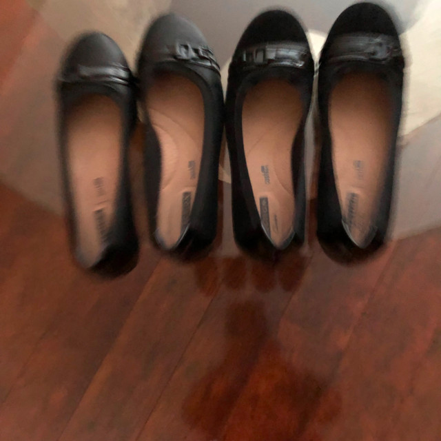 REDUCED-New Clark’s 2 pair black shoes Size 7M in Women's - Shoes in Saskatoon - Image 2