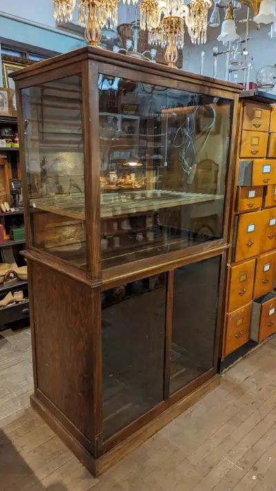 Antique Mercantile Display Cabinet, View more