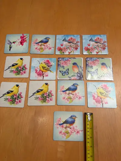 Bird Print Coasters Lot of 13, View more