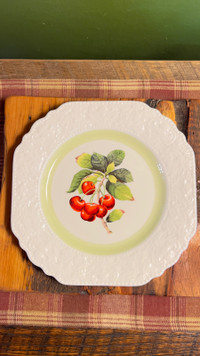Lord Nelson Pottery squared salad plate made in England. Cherry 