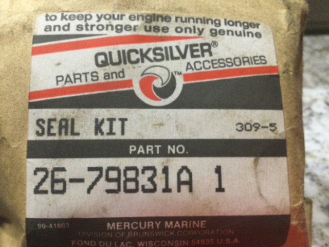 Mercury Quicksilver 2 stroke outboard seal kit 26-79831A 1 in Boat Parts, Trailers & Accessories in Mississauga / Peel Region