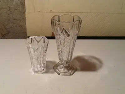 PAIR OF CRYSTAL VASES. 076, View more