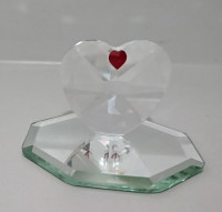 Crystal Heart  on Mirror Stand Decor