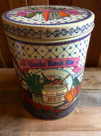 Vintage  Large Colourful Uncle Ben's Rice Tin - 1987