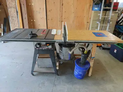 10" craftsman tablesaw and bench, View more