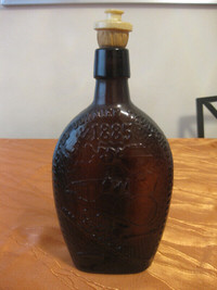 Amber Glass Whiskey Bottle