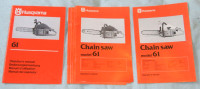 Husqvarna 61 Chainsaw Operator’s Manuals