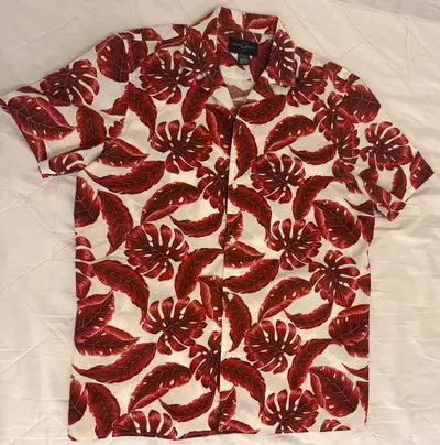 Black Brown Floral Hawaiian Shirt Medium, View more