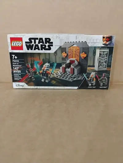 This brand new LEGO Star Wars 75310 Duel on Mandalore set features 147 pieces for building iconic sc...
