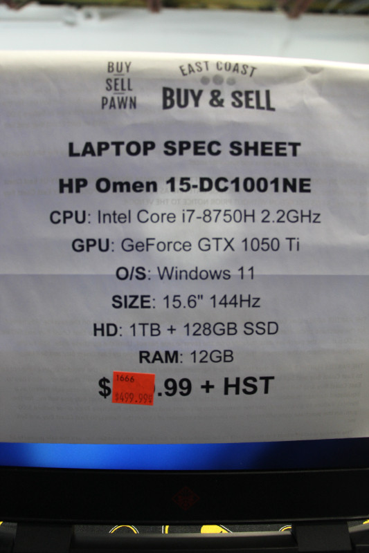 HP Omen 15-DC1001NE, 1TB +128GB SSD, 15,6" (#1666) in Laptops in City of Halifax - Image 3