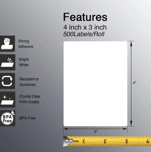 BETCKEY - 4" x 3" (102 mm x 76 mm) Shipping & Multipurpose Label in Printers, Scanners & Fax in City of Toronto - Image 6