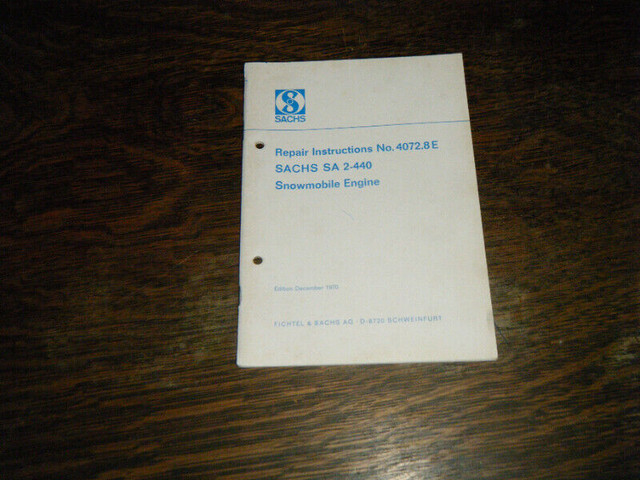 Sachs SA 2-440 Snowmobile Engine Repair Instructions Manual in Other in Oakville / Halton Region
