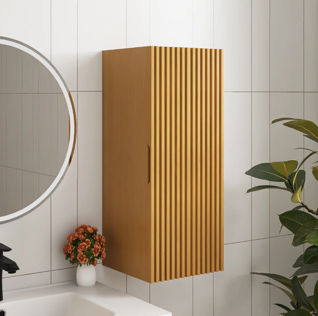 59" Grey Oak/Nature Wood Wall-Mounted Floating Bathroom Vanity S in Cabinets & Countertops in Calgary - Image 9