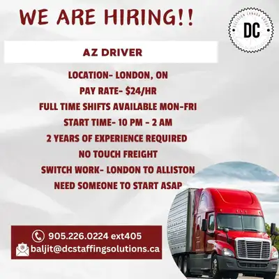 AZ DRIVER- LONDON,ON, View more