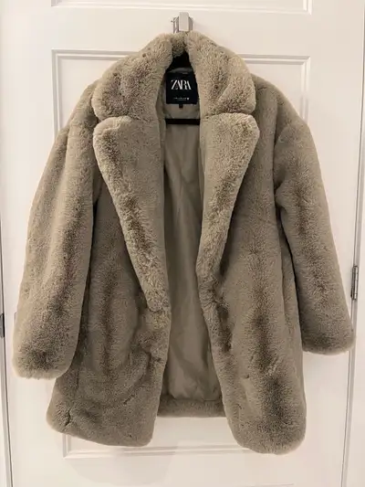 Zara faux fur coat-manteau en fourrure synthétique [xs], View more